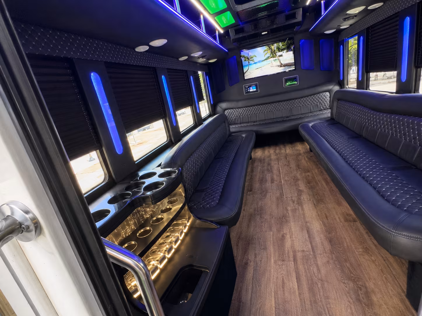 compare party buses for herriman high school and mountain ridge high school prom