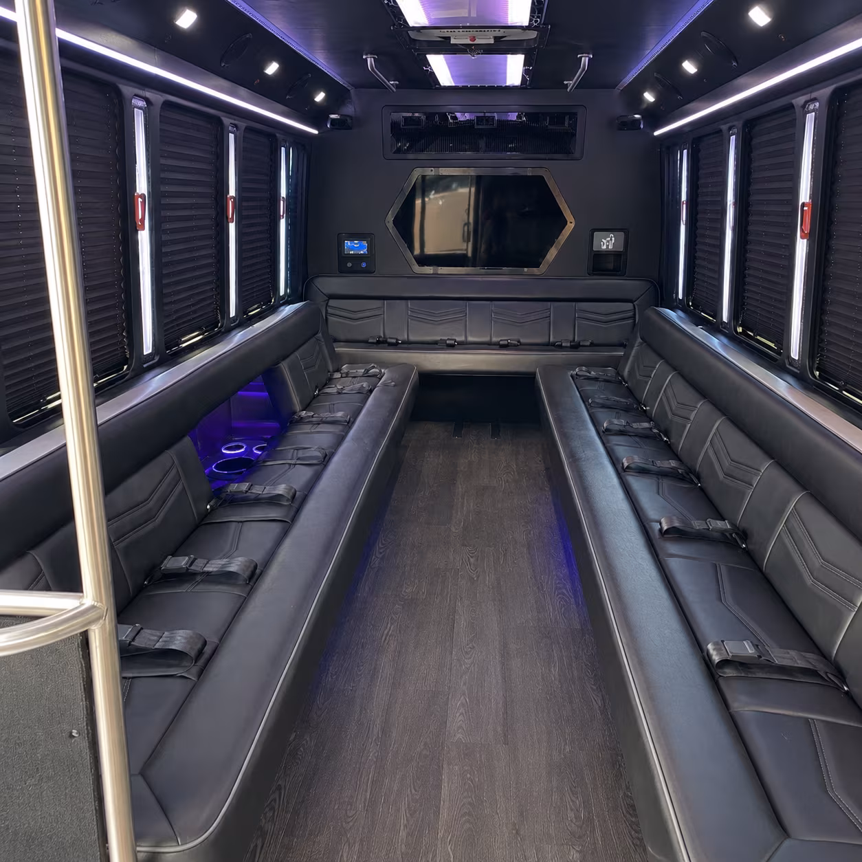 herriman 18 passenger party bus interior
