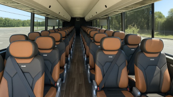 Interior of Charter Bus Company Herriman's 50 Passenger Charter Bus in Herriman