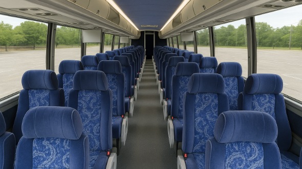 Interior of Charter Bus Company Herriman's 56 Passenger Charter Bus in Herriman