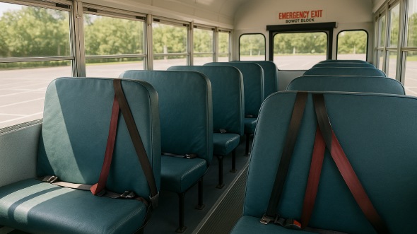 Interior of Charter Bus Company Orem's School Bus in Orem