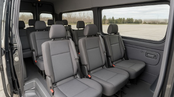 Interior of Charter Bus Company Herriman's Sprinter Van Rental With Driver in Herriman